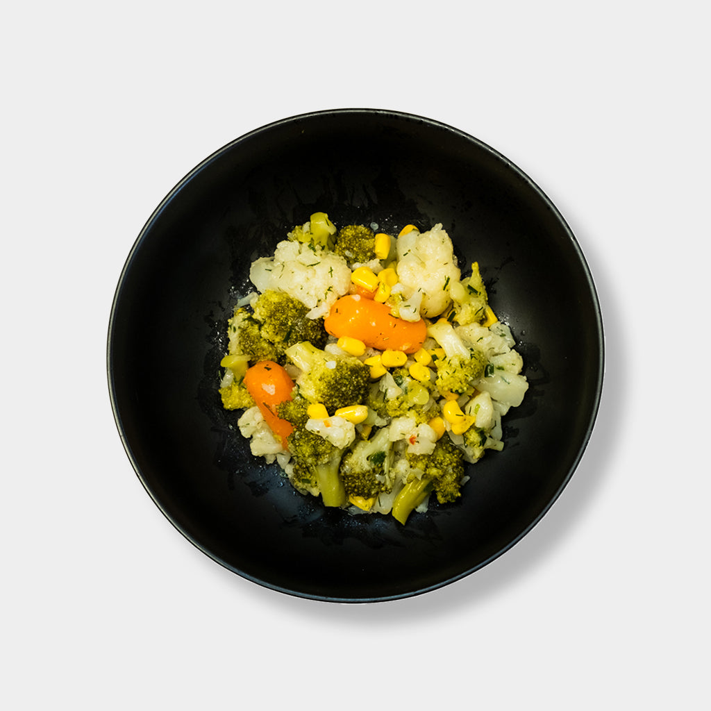Brokkoli-Blumenkohlsalat klar